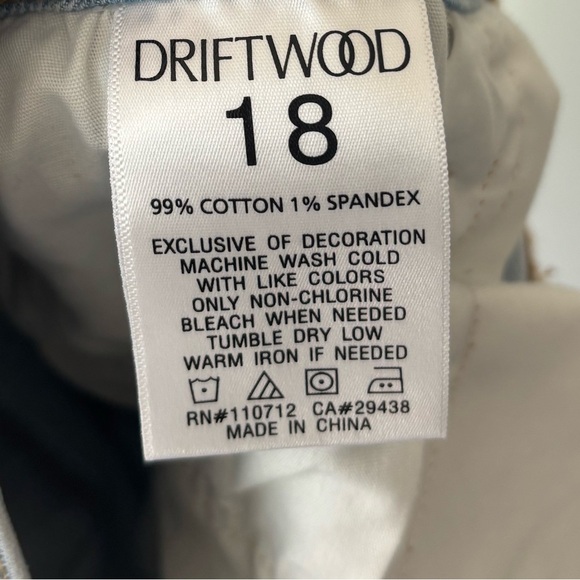 Driftwood Charlee Wide Leg Jeans Floral Embroidery Light Wash Denim Pink Orange - Picture 13 of 14